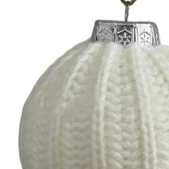 Crochet Ball Christmas Ornaments Handmade Knitted Ball Christmas Tree Ornaments Rustic Hanging Decoration for Winter Holiday Home Decor