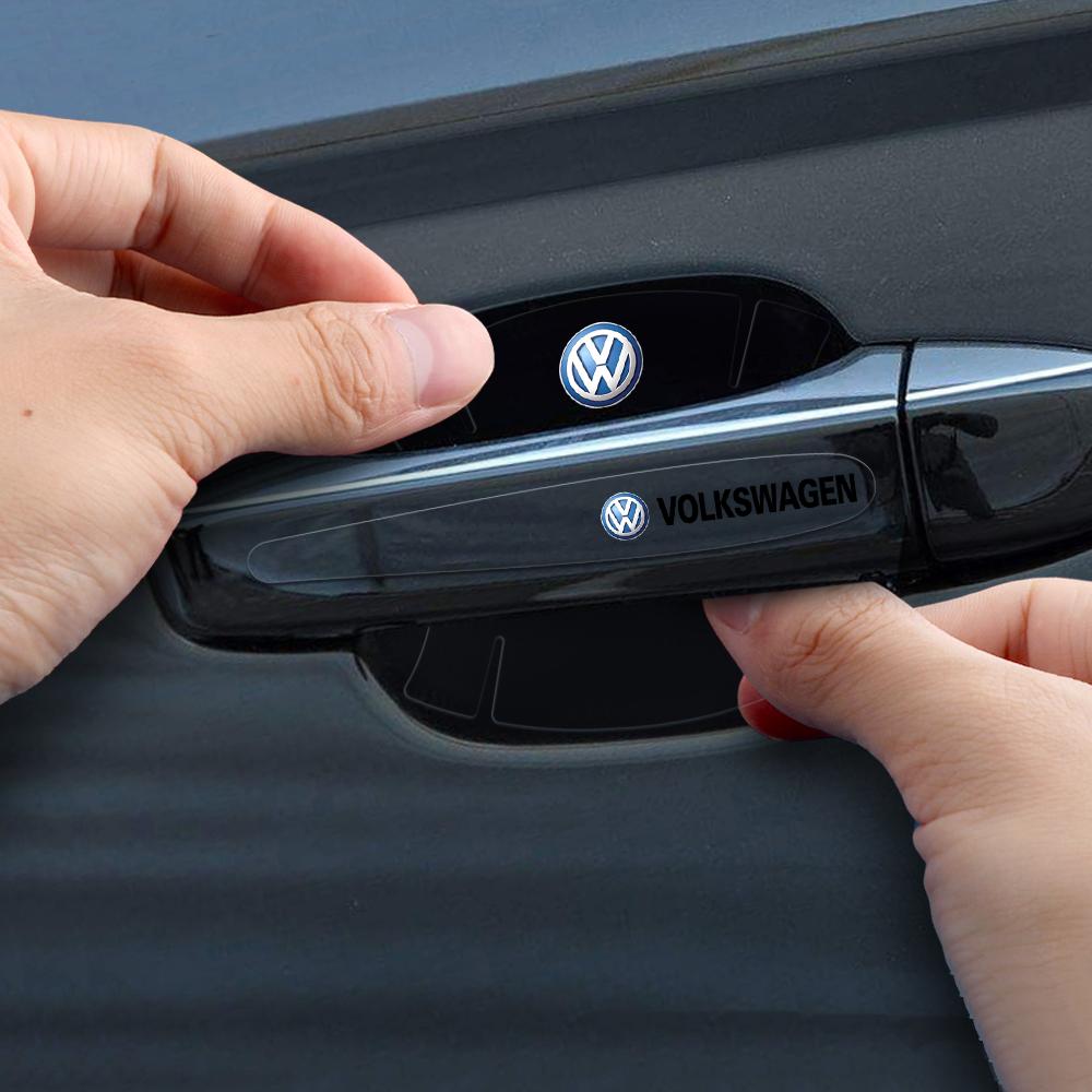4/8pcs Car Door Handle Transparent Sticker Protective SS5 Film Decal Valve for Volkswagen VW R Bora Beetle Passat Polo Golf 4 5 6 7