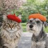 Breathable Pet Headwear Adjustable Pet Painter Hat Cat Beret Hat  Photos Sessions