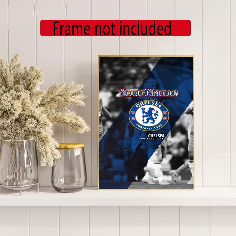 Chelsea Fc Customize Your Name Diamond Painting Round Diamond Rhinestones Mosaic Diamond Embroidery Wall Paintings Rhinestones Gift Frameless