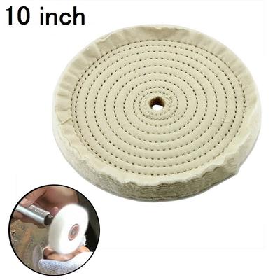 Utensile Elettrico - Ruote Lucidanti in Cotone Cucite a Spirale da 10", Tamponi Lucidanti per Metalli Gioielli
