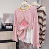 Plus Size Strawberry Embroidered Long-Sleeve T-Shirt for Women - Autumn Layering Top