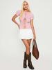 In Stock Strappy Round Neck Short Sleeve Fashion Casual Shirt