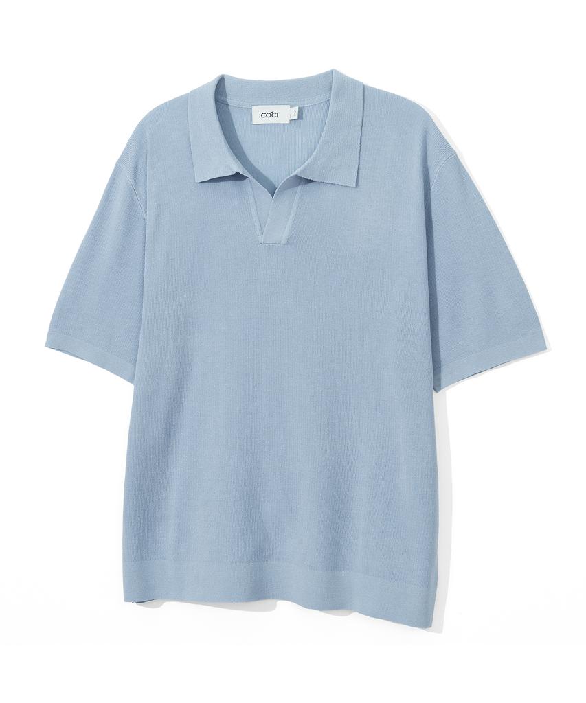 COSTUME O’CLOCK Cool Linen-Like Collar Short Sleeve Knit_9 Color Cooskt045 (B Type)