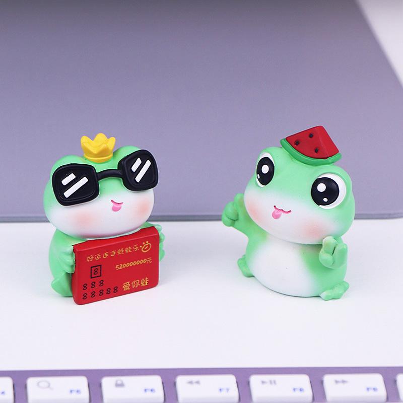 Cute Frog Desk and Car Ornament - 2025 New Style Decompression Decoration