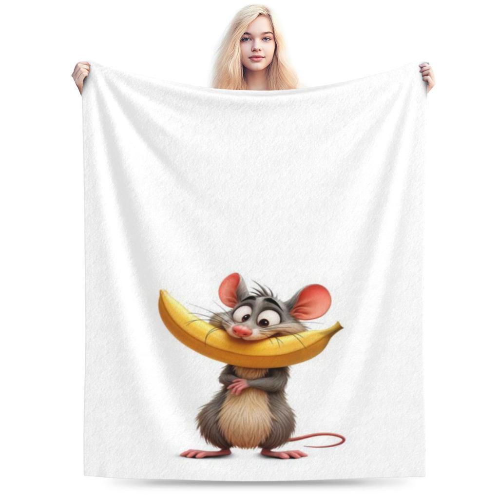 Rat With Banana Personalized Comfortable Party An UltraSoft Micro Fleece Blanket