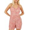 Womens/Ladies Leaf Print V Neck Sleeveless Playsuit