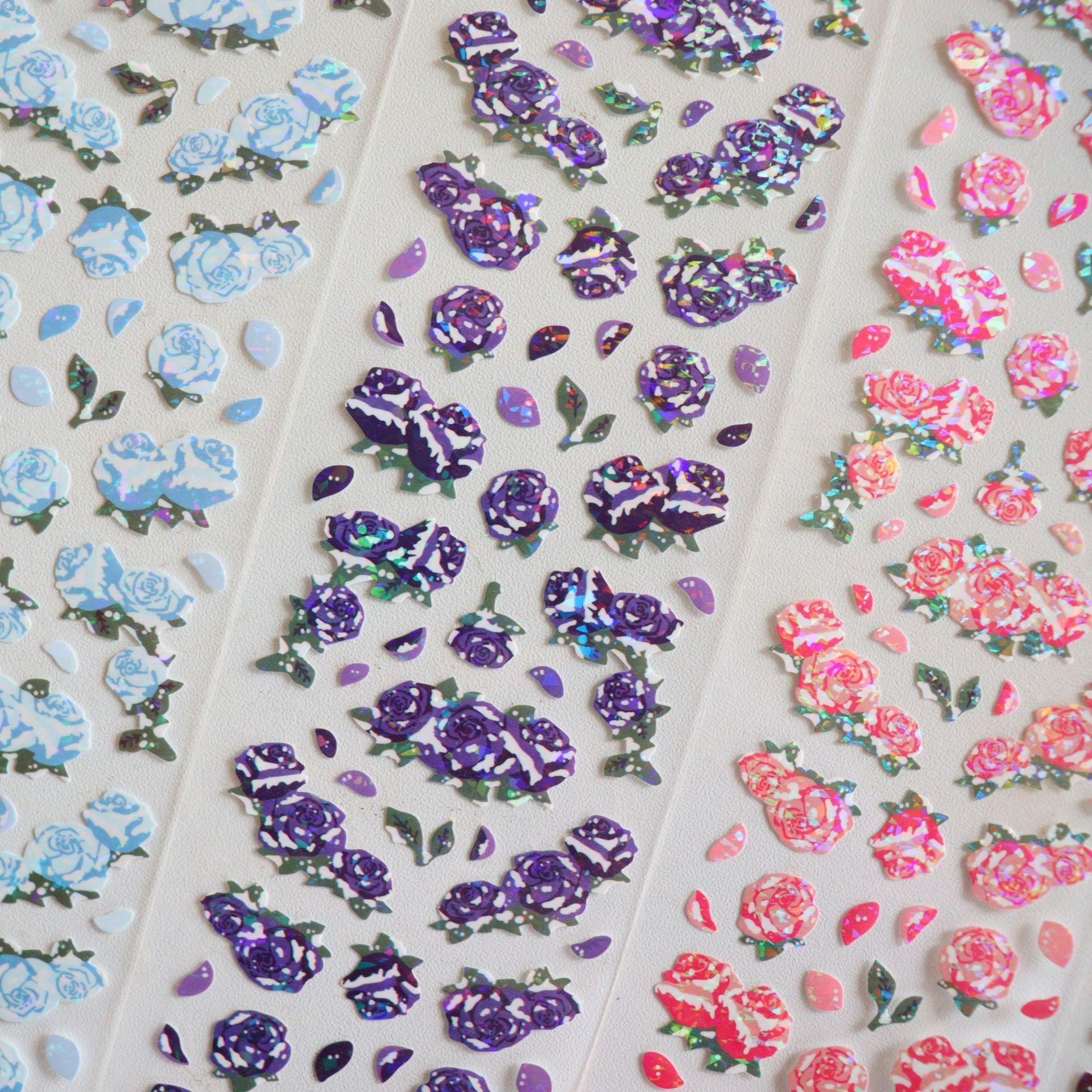 Корейские популярные лазерные наклейки с розами Goo Card Handbook Album Stargazer Small — фото 3