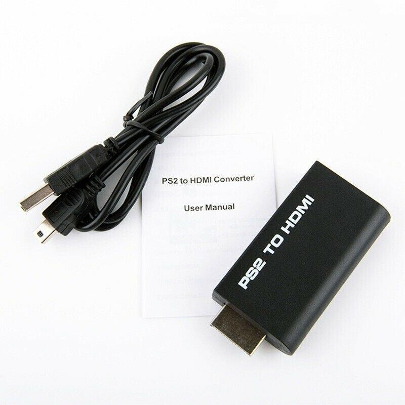 PS2-auf-HDMI-Konverteradapter, M209 – unterstützt alle Anzeigemodi der PlayStation 2, 3,5-mm-Audioausgang, Plug-and-Play, Stromversorgung über USB-Kabel
