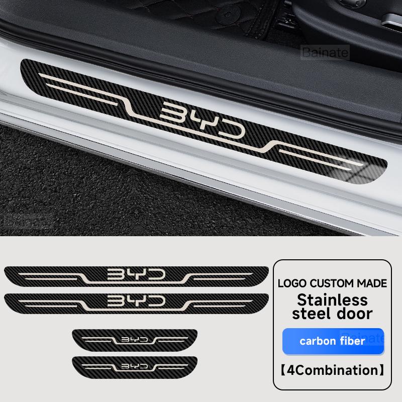 BGY1 Car Stainless Steel Door Sill Scuff Plate For BYD Atto 3 Dolphin Seal Tang F3 Dmi Song Yuan EV 2023 2024 Atto 4 Car Accessories