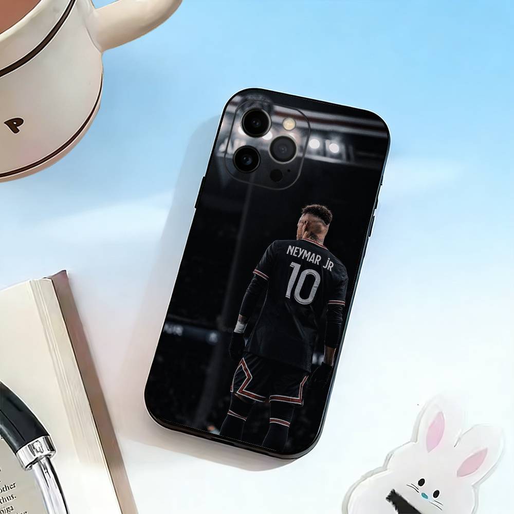 Fotbal 10 Pro NEYMAR JR Pouzdro na telefon Pro iPhone 17, 16,15,14,13,12,11 Plus,Pro Max, Ostatní Měkké černé pouzdro