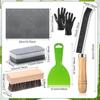 Grave Site Tombstone Cleaning Kit Stone Tool Accessory Towel Bristle Crevice Brush Scrub