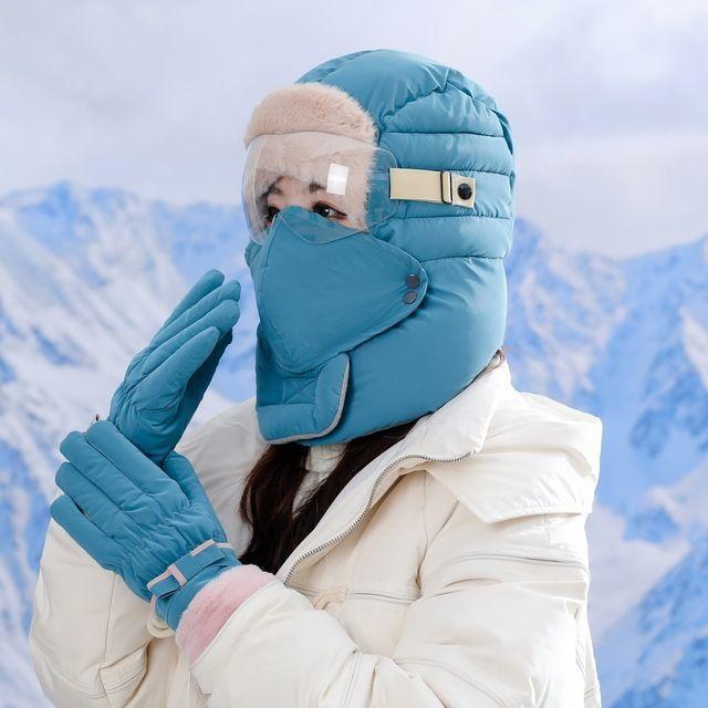 Pull chaud et coupe-vent graffiti tendance pour enfants et femmes, protection des oreilles, bonnet à masque, bonnet pour lunettes de ski