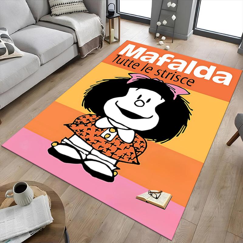 1pc Mafalda Comic Strips Collection Carpet for Playroom Bedroom Living Room Sofa Home Decor,kids Game Area Rug Non-slip Floor Mat Y73030
