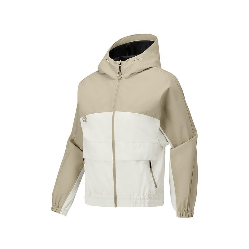 Skechers Sports Lifestyle Series Woven Hooded Comfortable Long Sleeve Jacket Women Jacket Eggshell P225W106-00V7 S