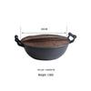 Zhishi Traditional Cast Iron Wok with Double Handles and Wooden Lid