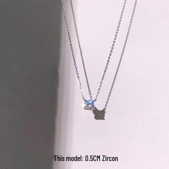 Elegant S925 Sterling Silver Water Drop Necklace - Women's Luxury Niche Design Choker with a Simple, Trendy Style.