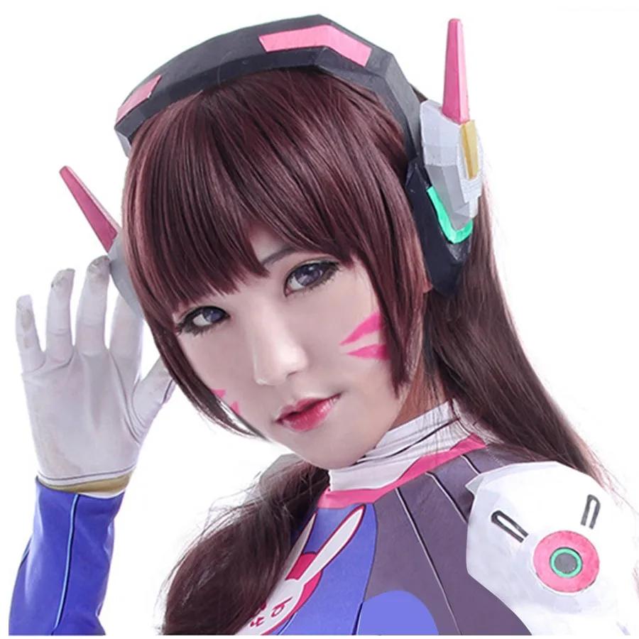Anime Frau Overall Strumpfhose Dva Cosplay Kostüm Spiel Zentai Perücke Cosplay Requisiten Kopfhörer Anzug D.Va Cos Party Halloween Kostüme