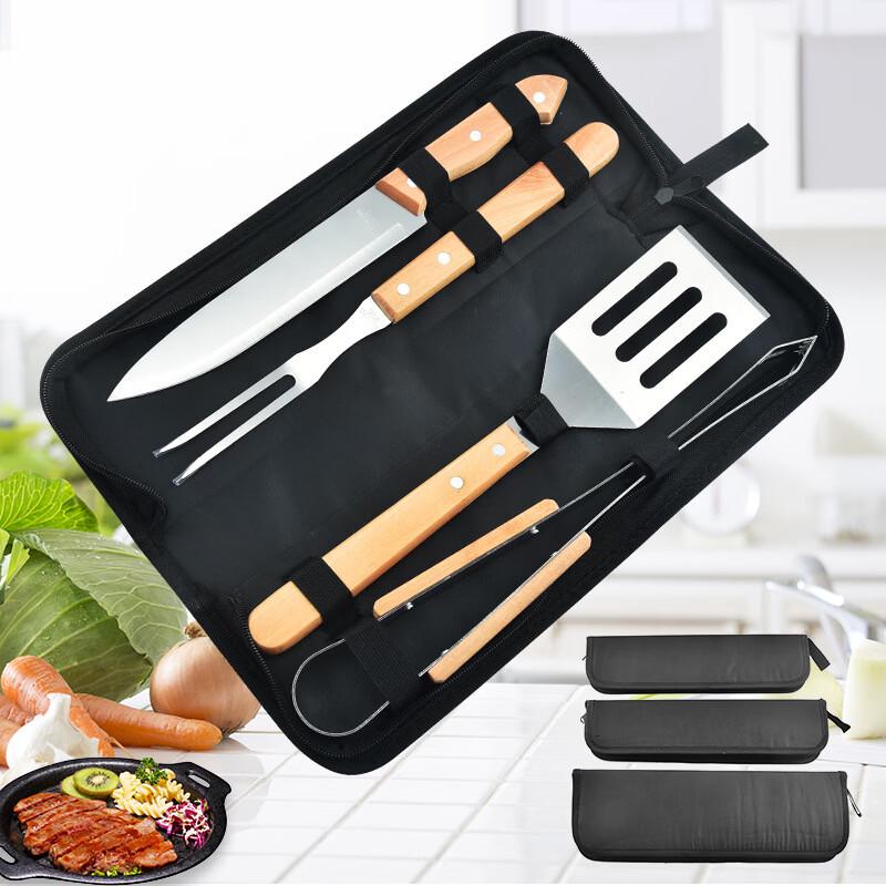 Camping Wooden Handle Grilling Tool Set