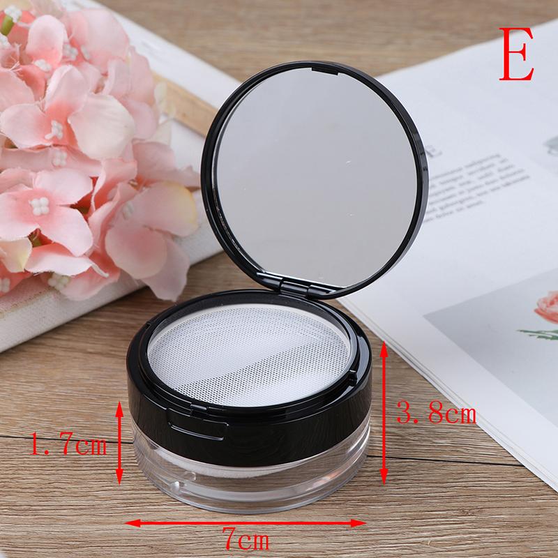 7 Style Empty Cosmetic Sifter Loose Jar Container Puff Box Mirror Container Case