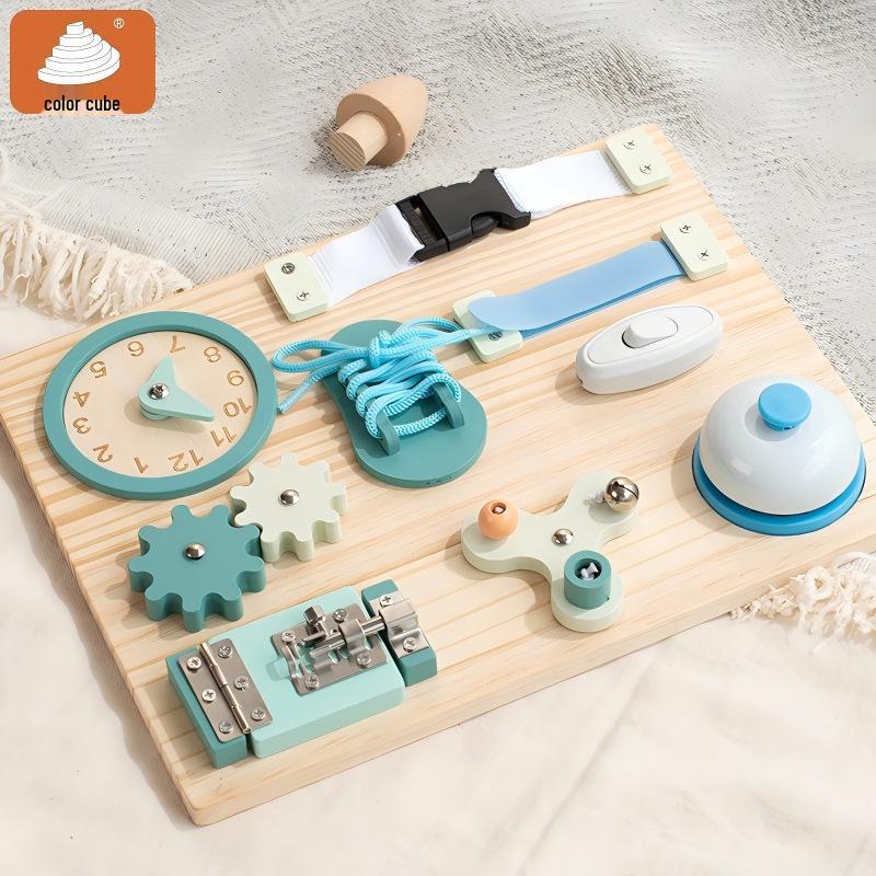 Wooden Busy Board: Multifunctional Activity Table for Toddlers, Bead Maze & Early Education Toy