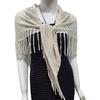 Women's Hollowed Knitted Triangular Scarf Imitation Cashmeres Soft Winter Shawl Wrap Neckerchief Blanket with Fringes