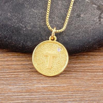 Nidin New Trendy Initial 26 Letters Pendant Charm Name Necklaces Cubic Zirconia Statement Jewelry Party Gifts For Women Men
