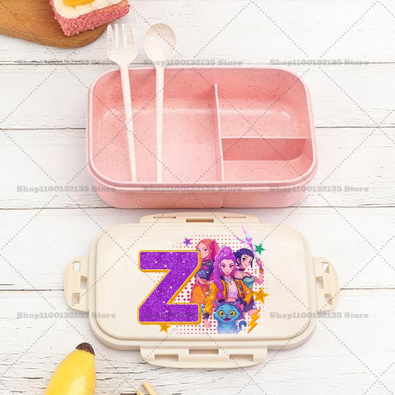 Kpop Loveci Démonů Chlapec Dívka Krabička na oběd Anime Přenosné Bento Boxy Student Hermetická Nádoba na potraviny Jednovrstvá Kapacita Dětský Dárek