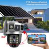 Caméra solaire 12MP 3 objectifs 4G Carte SIM Réseau Zoom 10X Protection de sécurité pour maison intelligente Vision nocturne 6K Caméras de surveillance vidéo IP CCTV