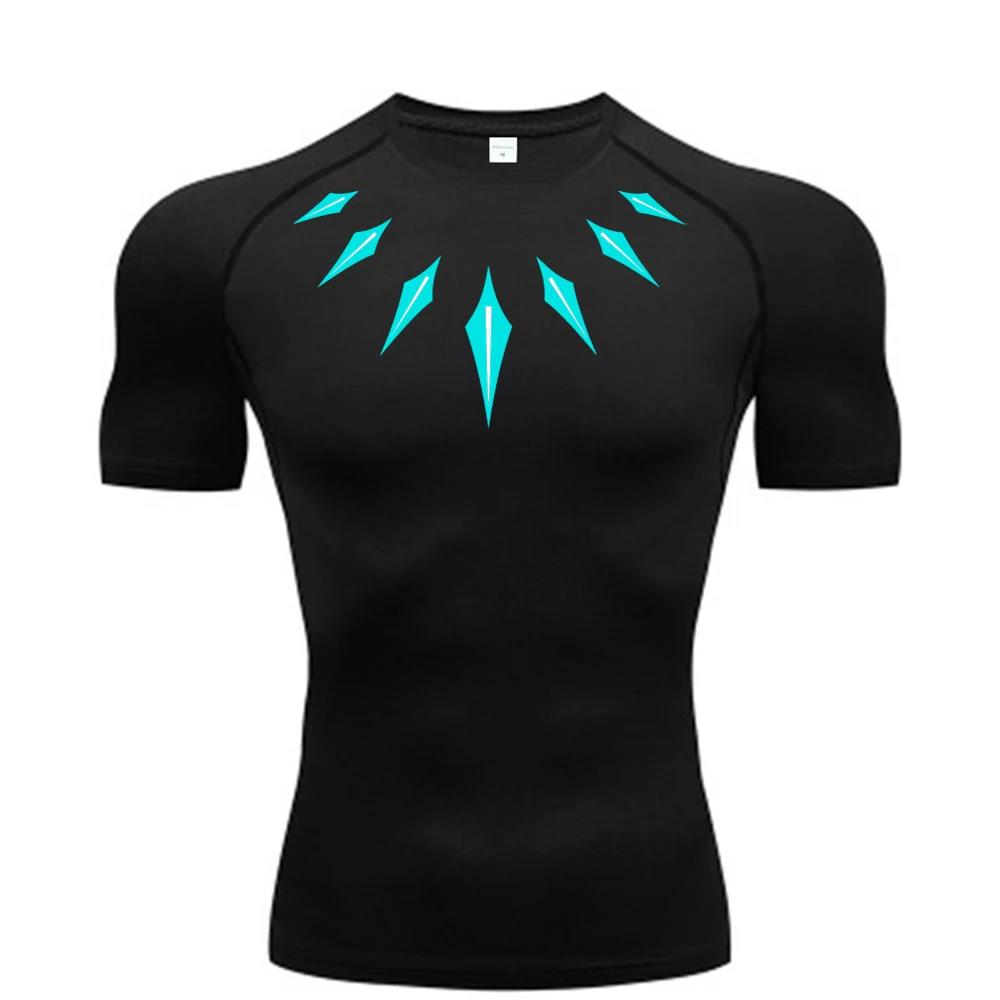 

Summer Short Sleeve Anime Men s Compression Tee Shirt Fitness Sport Running Tight Gym T-shirts Athletic Workout Quick Tops Dry XXXL