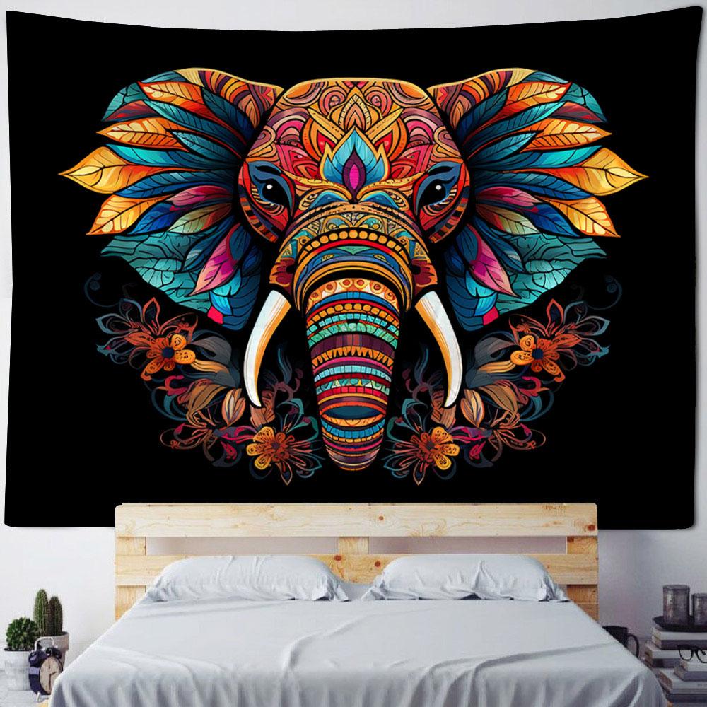 Elephant Mandala Tapestry Wall Hanging Abstract Psychedelic Witchcraft Bohemian Hippie Tapiz Living Room Home Decoration