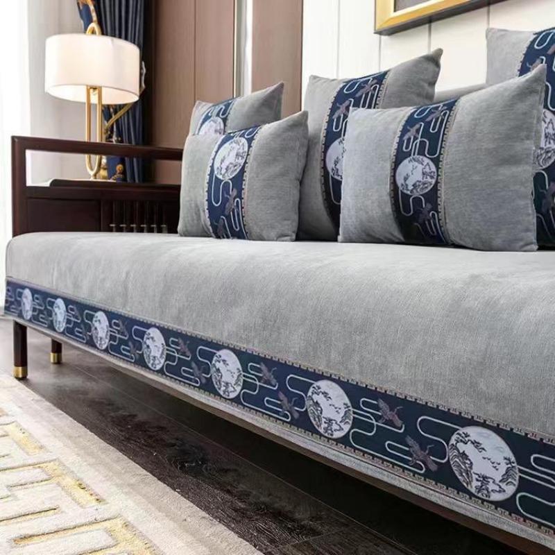 Solid Wood Sofa Cushion for Living Room Chenille Non-slip Couch Cover Corner Sofa Towes Seat Pad Home Protection Covers