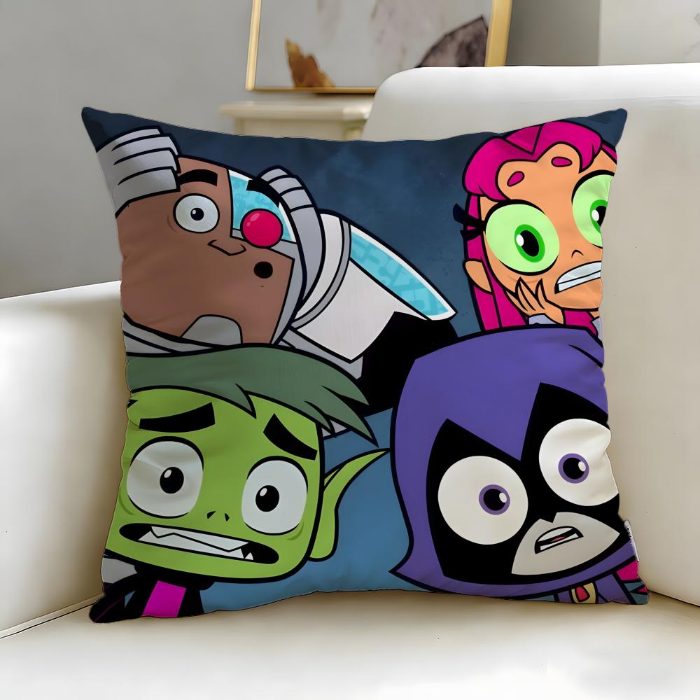 popular animated series Teen Titans Go Cushion Cover Soft  EasyWash Pillow Case  Versatile for Couch Bed Travel and Office