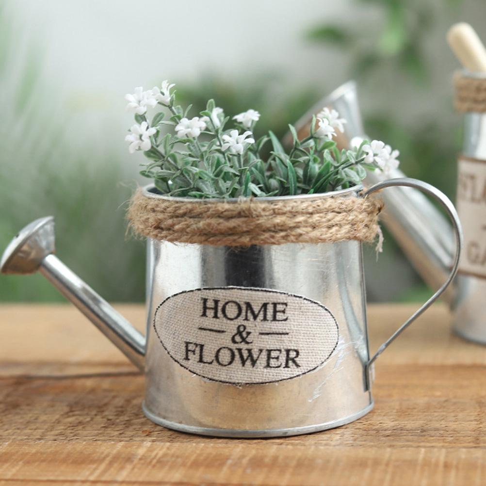 4pcs Watering Can Flower Vase Tin Planter Bucket Galvanized Garden Utensil Indoor Plant Holder Dry Flowers IronVintage Spring