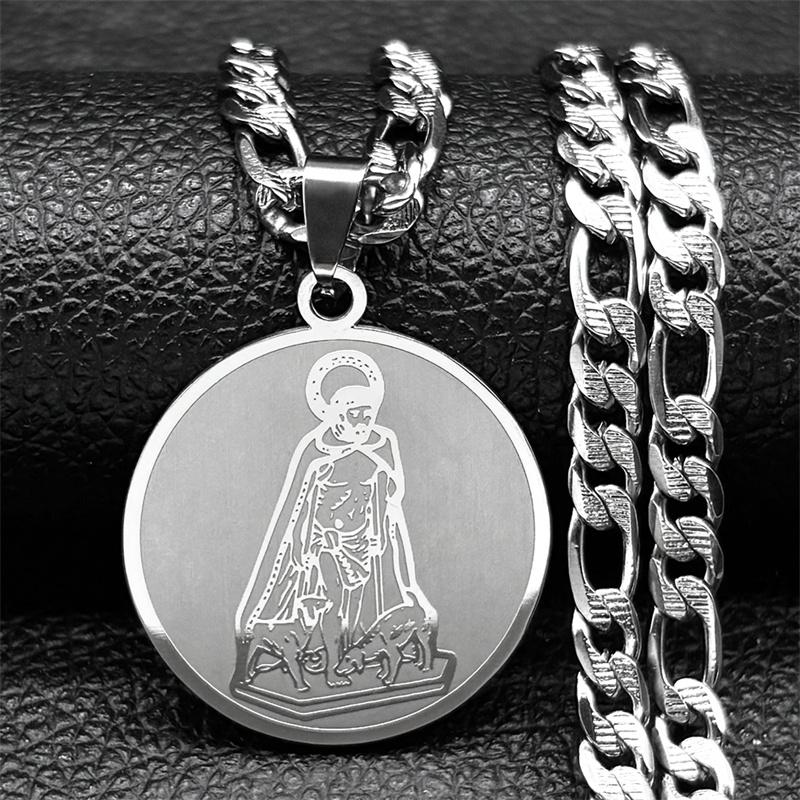 Christlicher Gott Jesus Medaillon Anhänger Halskette für Damen Herren Edelstahl Goldfarbe Heilige Beten Hip Hop Kette Party Schmuck
