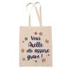 Tote Bag - PLANETEE - Axelle She's Awesome! - Natural Jute - Printed In France - Strong Handles