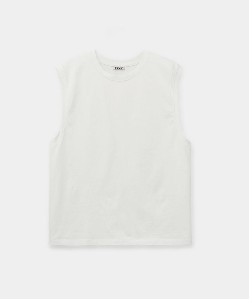 Kueo Distressed Cotton Sleeveless (White)