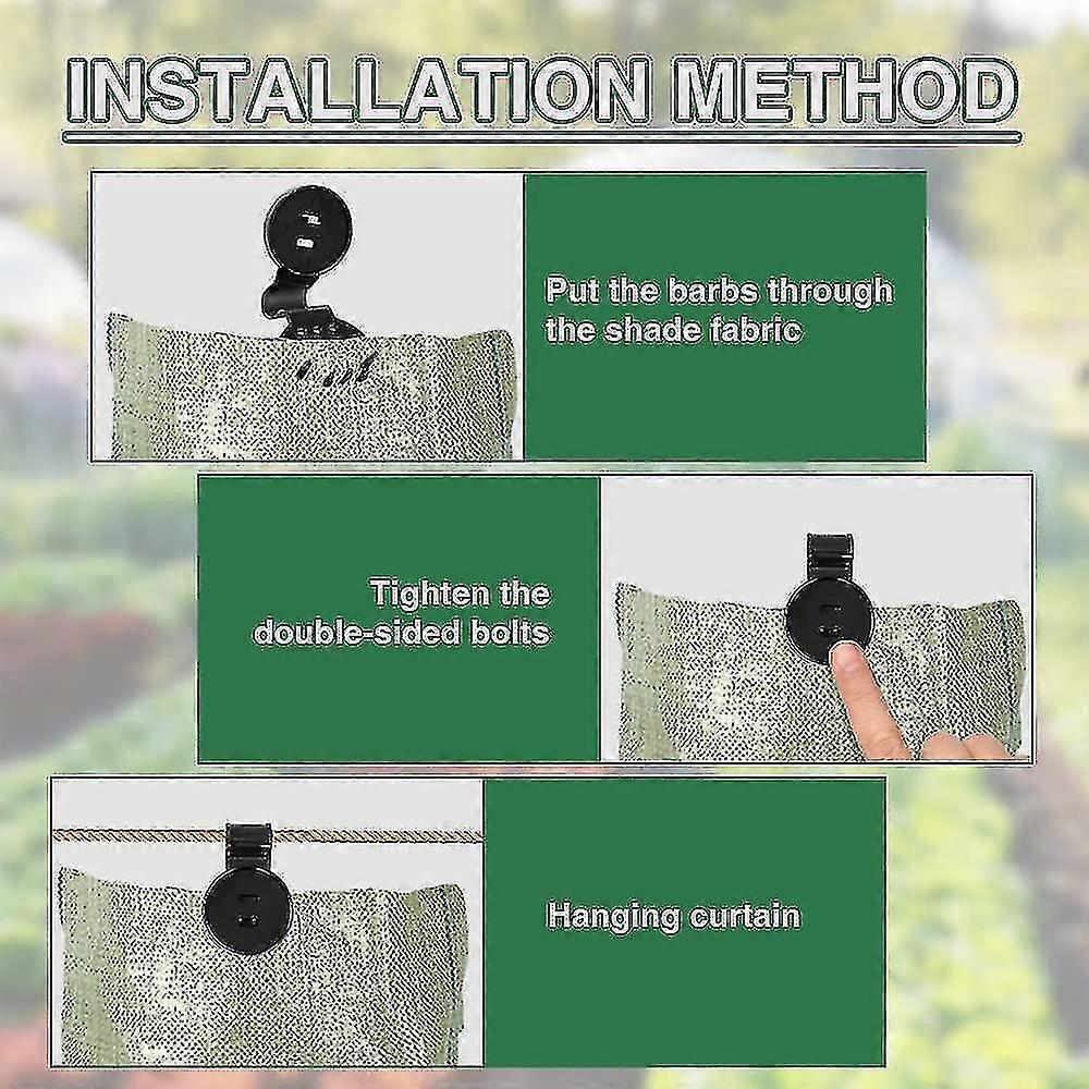 50-100 Pack Shade Cloth Heavy Duty Lock Grip, New Shade Cloth Fix Plastic Clamp, Premium Tarp Clips Fence Fabric Clips For Greenhouse Outdoor Garden N