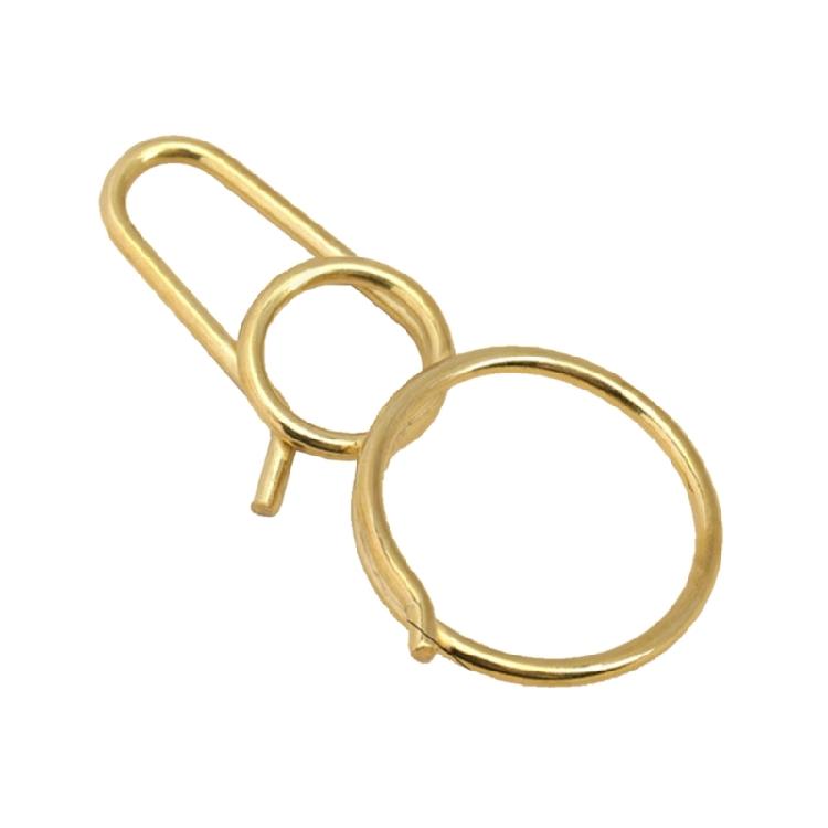 Mässingsskruvförslutande Nyckelring Enkel Mässingsnyckelring Oval D-formad Nyckelring