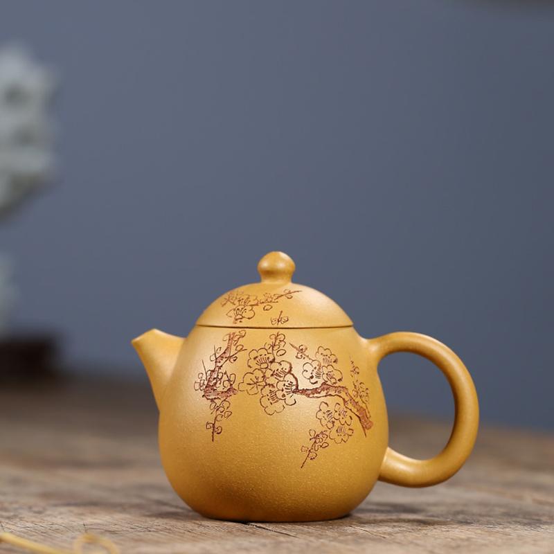 Čínská čajová konvice Yixing Purple Clay Pot Pure Handmade Original Gold Dragon Egg Pot Kung Fu Čajová sada Konvička malá kapacita 250ml