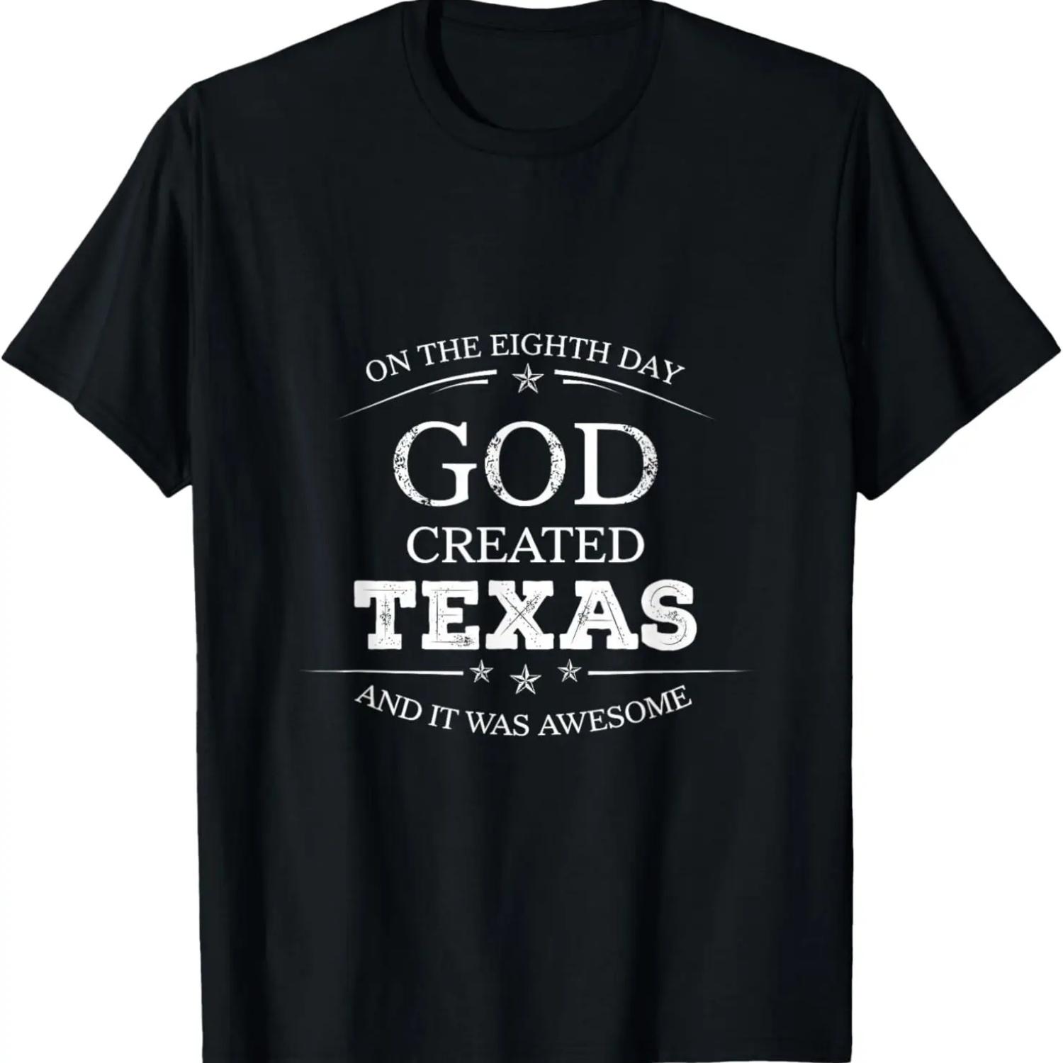 On The Eighth Day God Created Texas Star Graphic T Shirt S чёрный
