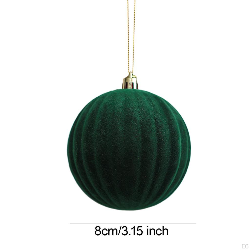 3 Pack of Flocked Christmas Baubles for Home Decor