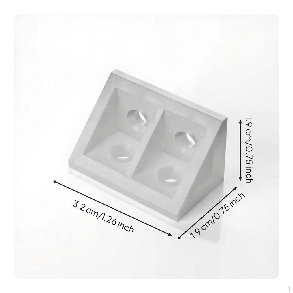 Right Angle Bracket, Nylon Corner Brace, Sturdy Duty Shelf Support, Furniture Fastening White 1