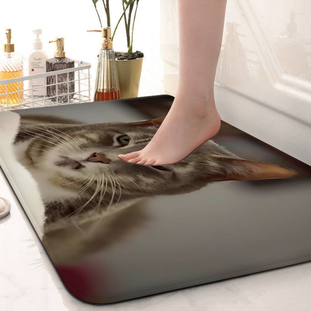 Funny CAT Meme Bathroom Mat Kids Room Bedroom Decoration Balcony Anti Slip Doormat Living Room Welcome Rug