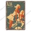 Hisun Tin Sign Vintage Bicycle Poster Metal Signs Plaque Retro Bike Cyclocross Metal Plate Tin Sign Garage House Wall Decor Xcm