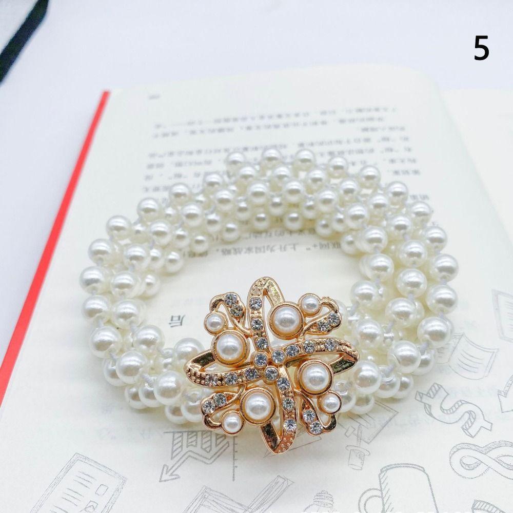 Elegant Pearl Waist Belt Elastic Waist Chain New Elastic Belt  for Women