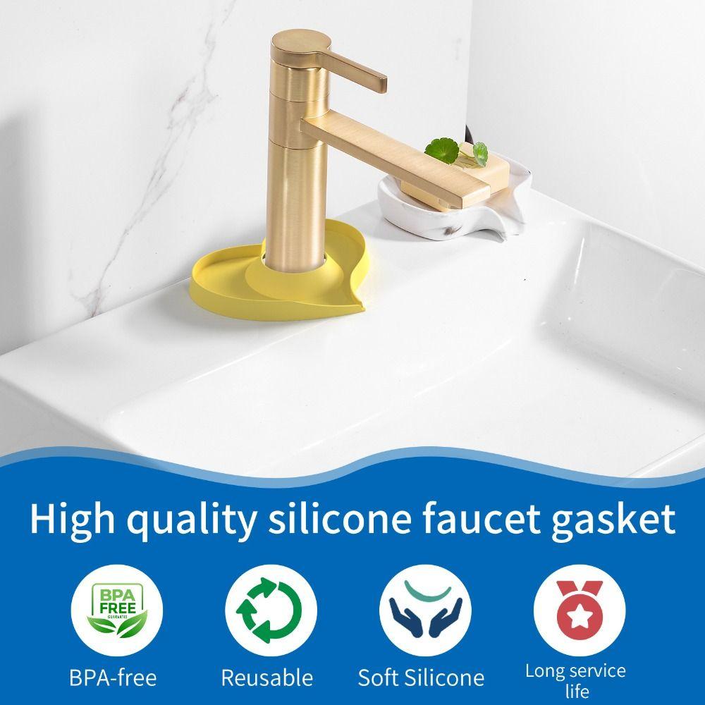 Silicone Diversion Drain Pad Heart Shape Drip Catcher Mat New Faucet Splash Plate  Bathroom