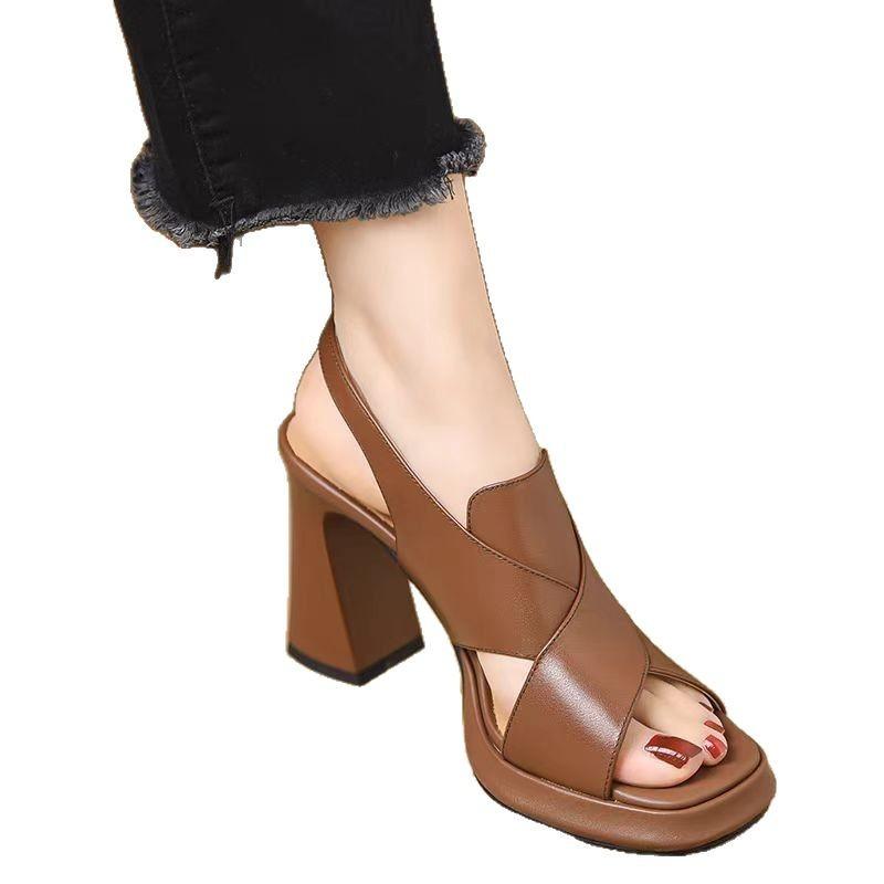 Fashion 2025 Summer High Heel Sandal for Women Female Shoe Open Toe All-Match Platform Buckle High-heeled Gladiator Girls High Heels
