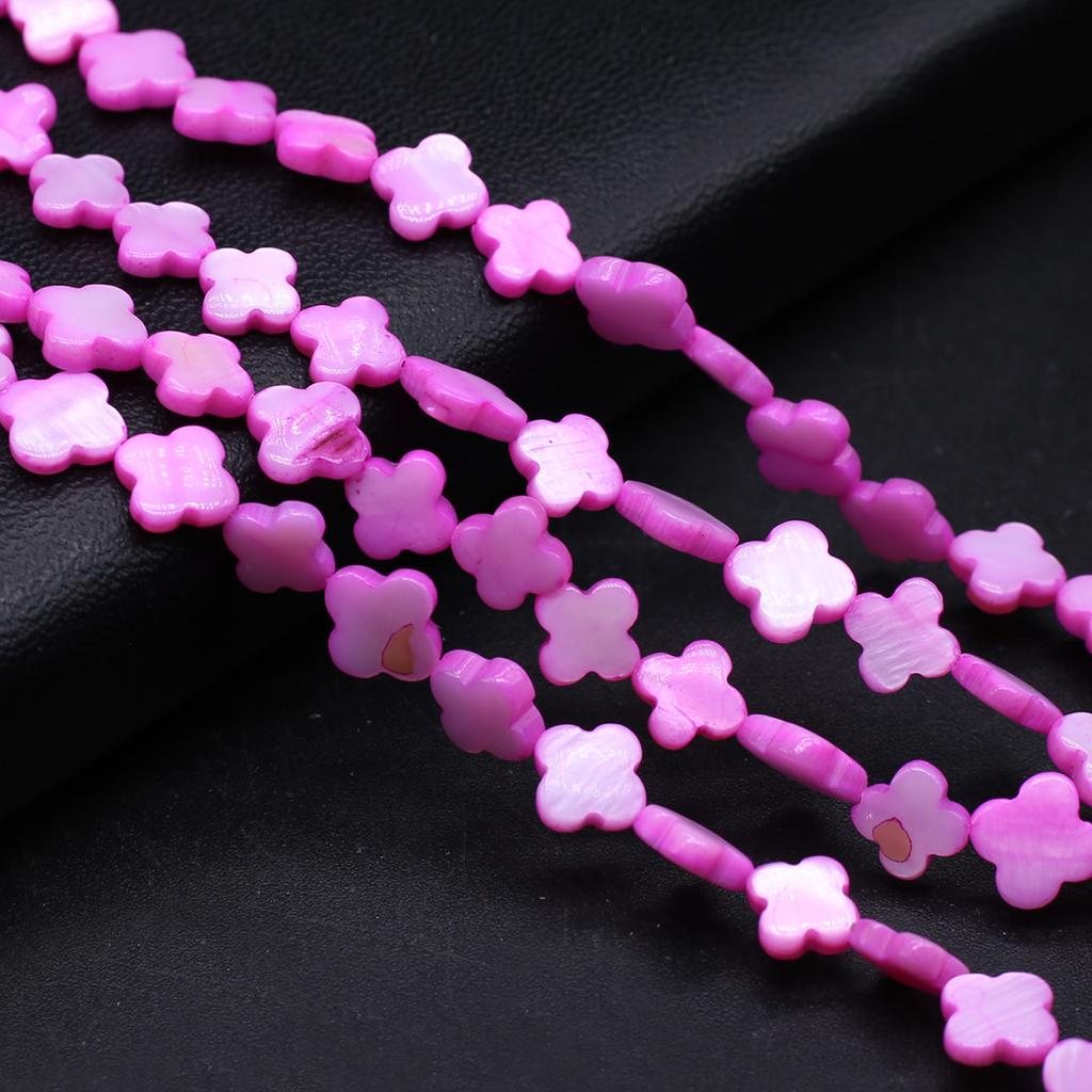 Naturalne koraliki z muszli słodkowodnych barwione koraliki Quatrefoil do tworzenia biżuterii DIY naszyjnik bransoletka kolczyki akcesoria