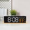 Digital LED Alarm Clock Temperature Week Date Display 2 Alarms Ambient Light Brightness Adjustment Electronic Table Snooze Clock